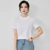Camiseta de Camada de Ar com Gola Alta para Verão Fresco, Nova, Amiga da Pele, Ombro Normal, Cor Sólida, Simples, Emagrecimento, Estilo Coreano, Top para Mulheres