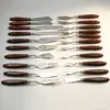 Raspador de pintura al óleo altamente elástico, cuchillo para mezclar colores de pintura acrílica artística, raspador de pintura de acero inoxidable individual con mango de madera