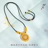 Collar con colgante de cadena de suéter de marca de seda ahuecada con ventana de flores de rosa tachonadas de oro y arena vietnamita de larga duración, accesorios para mujer