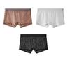 Nova Roupa Íntima Feminina Huajielong de Seda Gelo Cor Sólida Malha Cintura Média Tamanho Grande Feminino Respirável Boxer Feminino Pode Ser Enviado em Nome de Outros