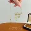 Colar Broche Estrela Íris de Temperamento Dourado Destacável para Mulheres, Corrente de Clavícula Vintage de Alto Padrão com Toque Luxuoso