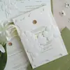 Convites de casamento florais em relevo estilo francês com um toque de alto padrão, convites de luxo com selo de cera, convites de casamento de comércio exterior transfronteiriço