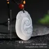Colgante de Calcedonia Blanca Luna Blanca Buda Guanyin Transparente como el Hielo Hebilla de Paz de Ágata Colgante de Jade Nube de la Fortuna Candado de Jade