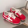 Tênis de Treino Alemão Vermelho Respirável Feminino 2026 Verão Novo Malha Respirável Tênis Casuais Forrest Gump Tênis de Corrida Sapatos Femininos
