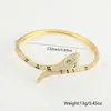 Pulsera exótica de serpiente europea y americana pulsera de cabeza de serpiente con diamantes chapada en cobre y oro joyería de moda de personalidad para mujer venta al por mayor generación
