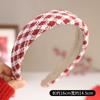 Ano Novo Festivo Retro Hairband Feminino Outono e Inverno Vinho Doce Vermelho Alto Cranial Top Tecido Headband Acessórios Avançados para Cabelo