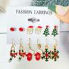 Conjunto de pendientes de campana de copo de nieve de la serie navideña, traje de comercio exterior, pendientes de alce de aceite de dibujos animados para hombre viejo, mujeres
