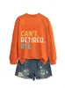 Desculpe, eu Não Posso Me Aposentar. Amazon Wish Site Independente Moda Casual Feminina Nova Blusa de Moletom Outono e Inverno