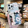 Sitio Web Independiente Funda de Teléfono Espejo para iPhone 16/15 con Lazo de Corazón Rosa Cubierta Protectora para Apple 17 con Agujero Grande