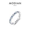 Anillo Modian S925 plata esterlina esmalte ojos azules circón diseño nicho femenino anillo de amor dulce joyería transfronteriza
