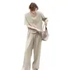 Traje de Verano para Mujer 2025 Rejuvenecedor Versátil Cómodo Agradable a la Piel Mejorador de Calidad Traje con Cuello de Bufanda de Seda Conjunto de Dos Piezas