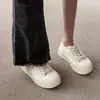 Outono 2025 Novo Nicho Plataforma Chunky Fofa Feminina Sapatos de Lona Casual Sapatos Biscoito