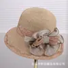 Sombrero de paja transpirable para mujer, estilo francés, color crema, con lazo de encaje tejido de paja, versátil sombrero de sol para playa de verano