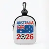 Bolsa de Almacenamiento para Auriculares con Cable, Bolsa de Transporte Portátil, Tarjetero, Billetera para Monedas, Copa Mundial de Fútbol Transfronteriza 2026, Bandera Nacional