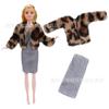 Ropa de Moda y Faldas para Muñeca Barbie de 30cm 11 pulgadas Set de Ropa de Abrigo de Felpa de Lana de 3 Piezas