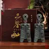 Garrafa de Vinho Cerâmica Vazia Vintage 0,5kg Cantil Imitação Bronze Enfeites Decorativos 0,5kg Caixa de Presente Criativa para Casa Utensílios para Bebidas