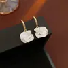 Ganchos de Orelha Florais com Zircônia Banhados a Ouro Vintage Brincos Franceses de Luxo Leve Brincos Femininos de Alta Qualidade