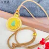 Nuevo Estilo Chino Antiguo Arena Dorada Incrustaciones de Diamante Brújula Calabaza Giratoria Colgante Moda Femenina Gama Alta Colgante Calabaza Verde Joyería