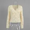 Camisa de encaje transfronteriza con cuello en V y manga larga estilo europeo y americano 2025 Otoño Sexy con recorte Camisa interior Camisa de encaje Camisa para mujer