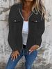 Amazon Aliexpress Comercio Exterior Transfronterizo Chaqueta con Cremallera Bloques de Color Otoño e Invierno Chaqueta Casual Cómoda de Mezclilla Empalmada Ropa para Mujer