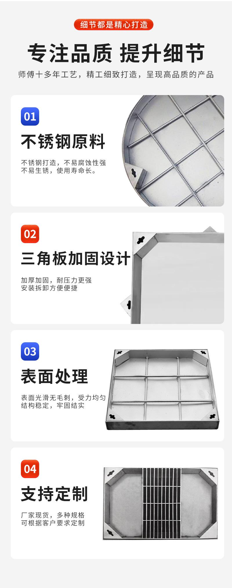 1.不锈钢隐形井盖