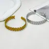 Pulseira Aberta de Aço Inoxidável Atacado Transfronteiriço, Luxo Leve, Alta Qualidade, Clássica e Simples Pulseira de Folha de Ramo de Oliveira