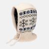 Pasamontañas Estilo Coreano para Mujer, Gorro de Invierno Cálido y Bufanda para el Cuello Integrados, Estilo Fair Isle, Protección para los Oídos, Gorro de Lana Tejido
