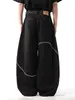 Jeans Negros Bordados para Hombre, Corte Recto Holgado, Pierna Ancha, Estilo High Street Americano, Marca de Moda, Diseño Genial, Pantalones Largos