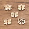 14 Tipos de Accesorios para Joyería DIY de Aleación Color Oro Kc que Conserva el Color, Colgantes de Moño Huecos Lindos y Modernos Variados