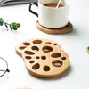 Taza de té de madera creativa, cuenco de té, alfombrilla protectora, alfombrilla aislante del calor para escritorio del hogar, tamaño personalizable, forma de raíz de loto, posavasos, alfombrilla para cuenco