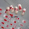 2025 Adesivos de Unhas Transfronteiriços Novos Europeus e Americanos Quente Vermelho e Prata Papai Noel Bola de Cristal Floco de Neve Adesivos Autocolantes