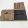 Empaque de Terminal Caja de Madera Almacenamiento Soporte Interior Impresión de Logo Música para Coche Tapa abatible Caja de Empaque USB Digital