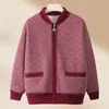 Tops Cálidos de Primavera y Otoño para Personas Mayores, Ropa de Primavera para Abuela, Tejidos de Punto Espesos de Terciopelo, Abrigos de Invierno Pequeños para Madres