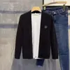 Cardigan Suéter Casual Masculino Gola V Manga Longa 2026 Novo Cor Sólida Primavera Tendência Malha Solta Moda