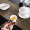 Taza de Té de Porcelana Blanca Dulce Taza de Té para el Hogar de Gama Alta Taza Individual Taza para Invitados Base para Taza Taza Kung Fu de Jade Gordo Taza para Té No Caliente