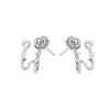 Aretes de camelia temperamento elegante diamante pequeño flor rosa floreciente exquisito sentido de aretes de viento fragante pequeño Red de Internet