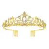 Venta caliente Corona de pelo de cristal con diamantes para recogido de novia, tocado de cumpleaños, accesorios para el cabello, corona de bola, diadema para actuación en Salón del Automóvil