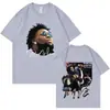 2025 Nova Marca Independente de Comércio Exterior Rapper Rod Wave Camiseta Gráfica Nostalgia para Homens e Mulheres Moda