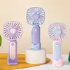 Novo Ventilador de Mão Desenho Animado Recarregável por USB Ventilador Pequeno Portátil para Casa Mini Ventilador Presente para Estudante