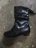 Comercio exterior transfronterizo talla grande nueva temporada otoño e invierno 2026 botas de jinete para mujer, de tacón bajo, punta redonda, con cordones en la espalda, botas cálidas de media pantorrilla