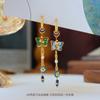Pendientes Originales Nuevos Chinoiserie Coloridos Mariposa Dopamina Borla de Perla Pendientes de Estilo Nacional Retro Elegantes de Gama Alta para Mujer