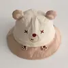 Gorro de Bebé Otoño Invierno Lindo Dibujo Animado Cálido Impermeable Sombrero de Pescador de Pana Engrosada para Niños Niñas