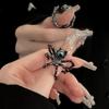 Anel Spider Dark Punk Ins Niche Design Advanced Sense Moonstone Metal Vento Frio Abertura Ajustável