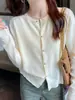 Novo Cardigã Tricot Cinza Feminino Outono Peça Externa Design Sense Suéter Casaco Outono Inicial Manga Longa Fina para Mulheres