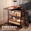 Mesa auxiliar, mesa de té, gabinete lateral plegable y móvil para sofá, carrito plegable para apartamentos pequeños, estante de almacenamiento para sala de estar, mesa pequeña vintage