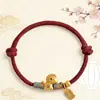 Pulsera de Hilo Rojo del Año del Caballo 2026 Unisex Caballo del Zodiaco Atrae Riqueza y Fortuna Pulsera Tejida de Regalo