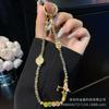 Cadena de Teléfono Móvil de Cristal con Cuentas Año Nuevo Estilo Chino Cadena Colgante de Mariposa de Aleación Cuerda de Cadena para Funda de Teléfono Móvil de Mujer Estilo Chino Lingote