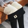 Algodão Nova Primavera Roupas Mais Veludo Engrossado Cintura Alta Leggings Desgaste Exterior Slim-fit Emagrecimento Leggings para Crianças e Estudantes