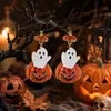 Pendientes de Halloween transfronterizos para Europa y EE. UU.: Pendientes únicos y creativos de estrella de cinco puntas, calabaza asimétrica y fantasma