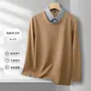 2025 Nueva Temporada de Primavera y Otoño Camisa para Hombres Jóvenes y de Mediana Edad Cuello Camisero Casual de Negocios Versátil Polo de Punto Falso de Dos Piezas Ropa para Hombres